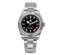 San Martin SN0112G NH34 GMT Herren-Taucheruhr, bidirektionale Lünette, Business-Automatik, mechanischer Saphir, wasserdichte Armbanduhr, V 2