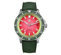 San Martin SN0118 Automatikuhr für Herren, 40 mm Saphirglas, Taucheruhren, 316L Edelstahl, 200 m wasserdicht, Rotes Zifferblatt