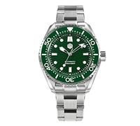 San Martin SN036G 41,5 mm Emaille Zifferblatt Taucher Herren Uhren 20 ATM Vintage Klassisch Luxus Miyota 8315 Automatik mechanische Armbanduhren, Grün