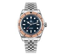 San Martin Vintage Luxus Taucheruhr NH35 Automatische Mechanische Saphir-Lünette Wasserdicht Edelstahl Kleid Herrenuhren, V 3, Luxury Dive