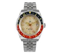 San Martin Vintage Sports Automatik Mechanische Herrenuhr Bidirektionale Saphirglas-Lünette NH34 GMT Uhr, V 1
