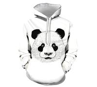 sanatty Unisex-Kapuzenpullover für Teenager, Jungen, Mädchen, 3D-Grafik, für Herren und Damen, Galaxie-Sweatshirt für Teenager-Geschenk, 6m Panda weiß, Small-Medium