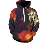sanatty Unisex-Kapuzenpullover mit 3D-Druck, Galaxie-Pullover, Kapuzen-Sweatshirt mit großen Taschen für Teenager, Herren, Teenager, Jungen, Damen, Farbe: Diamant, Large-X-Large