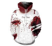 sanatty Unisex-Kapuzenpullover mit 3D-Druck, Galaxie-Pullover, Kapuzen-Sweatshirt mit großen Taschen für Herren, Teenager, Jungen, Damen, I'm Fine, Large-X-Large