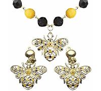 Sancto Schmuck-Set Biene Halskette und Ohrringe schwarz-gelb Einheitsgröße