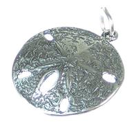 Sand Dollar Sterling Silber Charm 925 x 1 Snapper oder Sea Cookie Keks