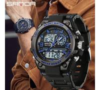 SANDA Marken-Herrenuhr, 5ATM wasserdicht, Sport-/Militäruhr, Quarzuhr für Herren, Modell 6024