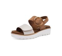 Riemchensandale ARA "Ara Sandalen Glattleder", Damen, Gr. 43, weiß, braun, Glattleder, Schuhe Riemchensandale (56185227-43) weiß, braun