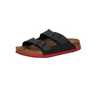 Sandale BIRKENSTOCK "Arizona SL", Herren, Gr. 45, schwarz (schwarz, rot), Obermaterial: 50% Rindsleder Leather cow. 50% Lammleder LEL., Schuhe Sandale (37467462-45) schwarz, rot