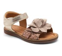 Sandale BISGAARD "Weite: normal", Mädchen, Gr. 27, beige (champagne), Leder, gemustert, metallic, festlich, Schuhe Sandale, Klettschuh, Festtagsschuh aus Leder, Größenschablone zum Download (46025652-