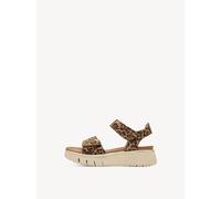 Tamaris Damen Sandalen Comfort flach Leder Plateau Mehrfarbig (Leopard) Größe 37