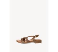 Sandalette TAMARIS, Damen, Gr. 41, taupe, Ziegenveloursleder, unifarben, Schuhe Sandalette, Blockabsatz, Riemchensandale mit Rahmennaht (76617821-41) taupe