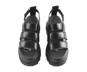 Sandale BUFFALO "Buffalo Damen Buffalo Aspha Fsh Ot Vegan Box", Damen, Gr. 40, schwarz, Kunstfaser, unifarben, Schuhe Sandale (14329811-40) schwarz