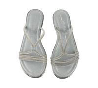 Sandale BUFFALO "Buffalo KIRA MSS GLAM", Damen, Gr. 37, blau, silber, Polyurethan, unifarben, Schuhe Sandale (53719241-37) blau, silber