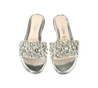 Sandale BUFFALO "Buffalo KIRA SLIDE", Damen, Gr. 36, silber, Polyurethan, unifarben, Schuhe Sandale (60096769-36) silber