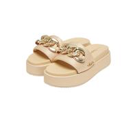 Sandale BUFFALO "Buffalo NOA SLIDE CHAIN 2.0", Damen, Gr. 40, beige (gold), Textil, Schuhe Sandale (53282115-40) gold