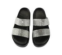 Sandale BUFFALO "Buffalo RAYA TSS SPARK", Damen, Gr. 40, schwarz (schwarz, silber), Polyurethan, unifarben, Schuhe Sandale (38011056-40) schwarz, silber
