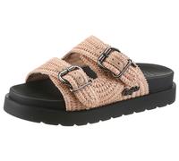 Pantolette BUFFALO, Damen, Gr. 39, creme, Textil, Strukturmuster, Schuhe Pantolette, Sommerschuh, Mules, Strandschuh, Schlupfschuh in Ethno-Optik (12728319-39) creme