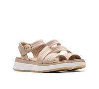 Sandale CLARKS "Tuscan Strap", Damen, Gr. 38, beige (sand leather), Leder, Schuhe Sandale, Sandalette, Flats, Sommerschuh mit Plateausohle (65087607-38) sand leather