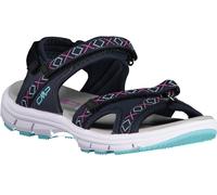 Sandale CMP "ALMAAK WMN HIKING SANDAL", Damen, Gr. 37, blau (navy, türkis), Synthetik, Textil, gemustert, Schuhe Sandale, mit Klettverschluss (86141604-37) navy, türkis
