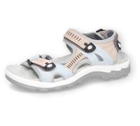 Sandale DOCKERS BY GERLI, Damen, Gr. 38, bunt (beige multi), Lederimitat, Textil, Schuhe Sandale, Trekking Sandale, Sommerschuh mit Klettverschluss (51878346-38) beige multi