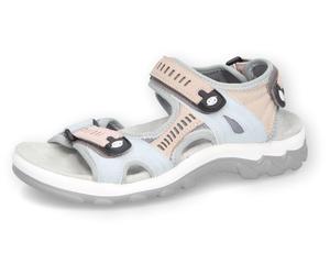 Sandale DOCKERS BY GERLI, Damen, Gr. 38, bunt (beige multi), Lederimitat, Textil, Schuhe Sandale, Trekking Sandale, Sommerschuh mit Klettverschluss (51878346-38) beige multi