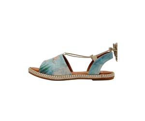 Sandale DOGO "Hazel Sandale Caretta Damen Sandalen", Damen, Gr. 39, Normalschaft, blau, Lederimitat, Schuhe Sandale, Handgefertigt (40741907-39) blau