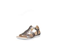 Sandale ECCO "FLASH", Damen, Gr. 42, hellgrau, Leder, metallic, Schuhe Sandale, Sommerschuh, Urlaubsschuh mit Klettverschluss (44818909-42) hellgrau