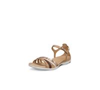 Sandale ECCO "FLASH X-STRAP", Damen, Gr. 39, beige (beige kombiniert), Leder, Reptilienprägung, Schuhe Sandale, Sommerschuh, Urlaubsschuh, Riemchensandale mit Klettverschluss (23509518-39) beige kombi