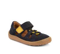Sandale FRODDO "Barfußschuh", Mädchen, Gr. 28, schwarz (dunkelblau), Veloursleder, Schuhe Sandale, Sommerschuh, Klettschuh, Sandale mit Klettverschluss (47508135-28) dunkelblau