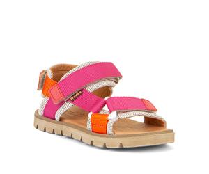 Sandale FRODDO, Jungen, Gr. 28, pink, orange, Leder, Textil, Schuhe Sandale, Trekking Schuh, Klettschuh mit Klettverschluss (68420743-28) pink, orange