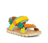 Sandale FRODDO, Jungen, Gr. 37, gelb, blau, Leder, Textil, Colorblocking, Schuhe Sandale, Trekking Schuh, Klettschuh mit Klettverschluss (92005346-37) gelb, blau