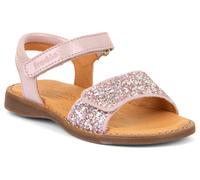 Sandale FRODDO "Lore Sparkle", Mädchen, Gr. 28, pink (pink shine), Leder, Glitzer, glänzend, festlich, Schuhe Sandale, Sommerschuh, Klettschuh, Sandalette, mit zwei Klettverschlüsse (60729753-28)
