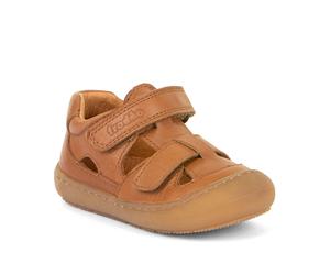 Sandale FRODDO "Ollie Sandal", Mädchen, Gr. 26, braun, Leder, unifarben, Schuhe Sandale, Babyschuh, Klettschuh, Lauflernschuh mit luftigen Löchern (90257830-26) braun