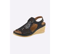 Sandale GEMINI, Damen, Gr. 39, schwarz (jeansblau), Glattleder, Schuhe Sandale (98695736-39) jeansblau