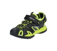 Geox J Borealis Boy C Sandal, Black/Lime, 28 EU