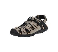 Sandale GEOX "Geox Wanderschuhe Lederimitat", Damen, Gr. 42, grau (taupe), Lederimitat, Schuhe Sandale (15011864-42) taupe