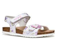Sandale GEOX "J ADRIEL GIRL", Mädchen, Gr. 26, weiß (weiß, lila bedruckt), Synthetik, bedruckt, Schuhe Sandale, Mädchen Sandale, Sommerschuh mit Fußbett (73693945-26)