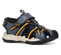 Sandale GEOX "J BOREALIS BOY", Jungen, Gr. 36, blau (navy, orange), Synthetik, Textil, Schuhe Sandale, Trekking Sandale, Klettschuh mit zusätzlichem Fersen-Klettverschluss (47719517-36) navy, orange