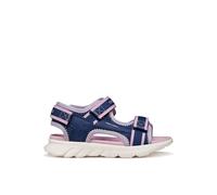 Sandale GEOX "J SANDAL AIRADYUM GI", Mädchen, Gr. 30, navy, lila, Synthetik, Textil, Schuhe Sandale, Klettschuh mit Logo, Größenschablone zum Download (53872351-30) navy, lila