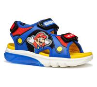 Sandale GEOX "J SANDAL CIBERDRON B Blinkschuh", Kinder, Gr. 33, blau (blau, rot), Synthetik, Textil, Schuhe Sandale, Klettschuh in buntem Design mit Super Mario Motiv und Blinkfunktion (71509345-33) b