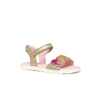 Sandale GEOX "J SANDAL JOYFOOT GIR", Mädchen, Gr. 30, goldfarben, pink, Lederimitat, Schuhe Sandale, Sandale mit Fersenriemen, Größenschablone zum Download (34216323-30) goldfarben, pink