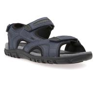 Sandale GEOX "UOMO SANDAL STRADA", Herren, Gr. 44, blau (navy, dunkelgrau), Lederimitat, Schuhe Sandale, Sommerschuh, Klettschuh, Outdoorsandale, im Trekking-Look (22826120-44) navy, dunkelgrau