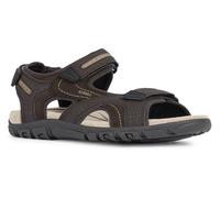 Sandale GEOX "UOMO SANDAL STRADA", Herren, Gr. 46, braun (braun, sand), Lederimitat, Schuhe Sandale, Sommerschuh, Klettschuh, Outdoorsandale, im Trekking-Look (96633712-46)