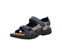 Sandale GRISPORT "Sandale", Herren, Gr. 45, blau (blau, grau), Obermaterial: 100% Rindnubukleder CNU., Schuhe Sandale (45685857-45) blau, grau