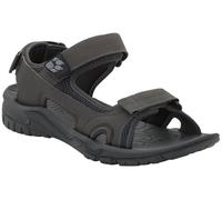 Sandale JACK WOLFSKIN "LAKEWOOD CRUISE SANDAL M", Herren, Gr. 43, grau (phantom), Synthetik, Schuhe Sandale, mit Klettverschluss (47868049-43) phantom