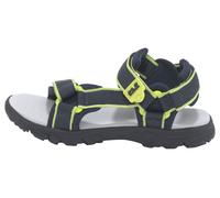 Sandale JACK WOLFSKIN "SEVEN SEAS 3 K", Mädchen, Gr. 31, blau (blau, lime), Synthetik, Textil, Schuhe Sandale, mit Klettverschluss (71069846-31) blau, lime