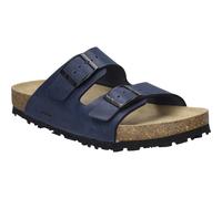Pantolette JOSEF SEIBEL "Hermine 01", Damen, Gr. 37, blau (dunkelblau), Leder, Schuhe Pantolette, Plateau Sandale, Sommerschuh, Hausschuh mit komfortablem Fußbett (41509350-37)