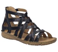 Sandale JOSEF SEIBEL "Ivy 06", Damen, Gr. 37, schwarz, Leder, Schuhe Sandale, Römdersandale, Sandalette, Riemchensandale mit Reißverschluss (90568136-37) schwarz