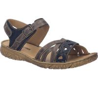 Sandale JOSEF SEIBEL "Ivy 08", Damen, Gr. 44, blau kombiniert, Leder, used, Schuhe Sandale, Klettschuh, Riemchensandale in Komfort-Schuhweite G (=weit) (78166853-44) blau kombiniert